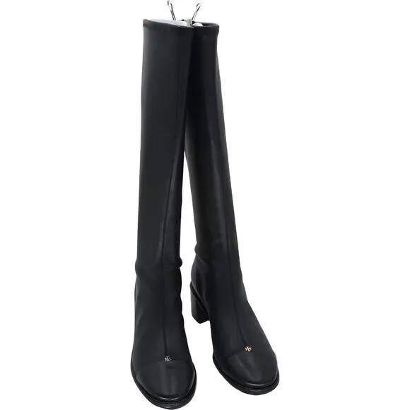 Tory Burch Women's Knee High Leather Boots Cap-Toe Size 8