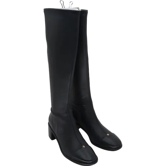 Tory Burch Women's Knee High Leather Boots Cap-Toe Size 8