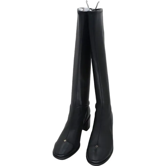 Tory Burch Women's Knee High Leather Boots Cap-Toe Size 8