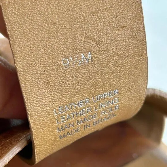 Tory Burch Women's Wooden Wedge Heels Sandals US 9.5 M Brown Ankle-Strap Shoes