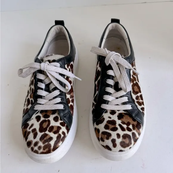 Trask Layla Ultra-light Italian nappa leather/leopard-print haircalf Sneakers 7M