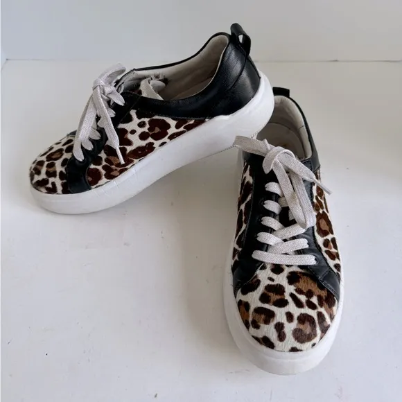 Trask Layla Ultra-light Italian nappa leather/leopard-print haircalf Sneakers 7M