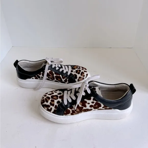 Trask Layla Ultra-light Italian nappa leather/leopard-print haircalf Sneakers 7M