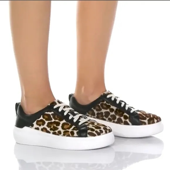 Trask Layla Ultra-light Italian nappa leather/leopard-print haircalf Sneakers 7M
