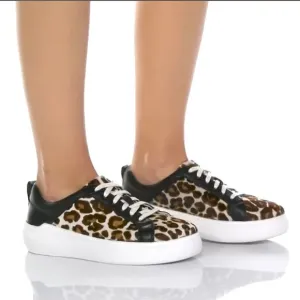 Trask Layla Ultra-light Italian nappa leather/leopard-print haircalf Sneakers 7M