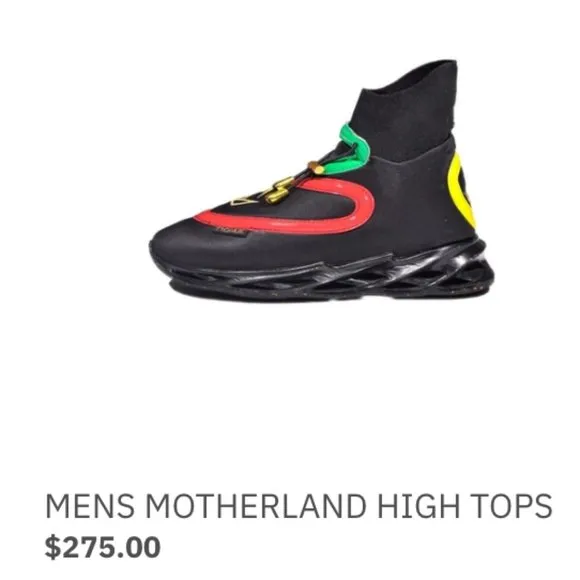 TRONUS &quot;Motherland&quot; Black Limited Edition High Top Sneakers - Unisex - NWOT