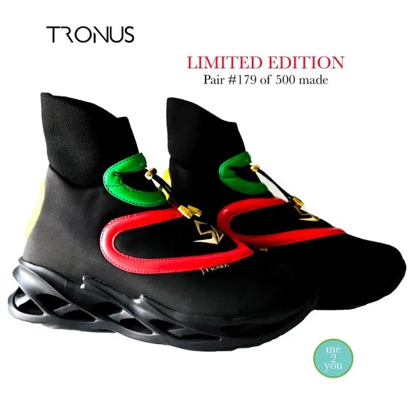 TRONUS &quot;Motherland&quot; Black Limited Edition High Top Sneakers - Unisex - NWOT