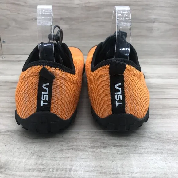 TSLA Trail Shoes Mens 12 Orange Mesh Zero Drop Minimalist Bare Trek Outdoor