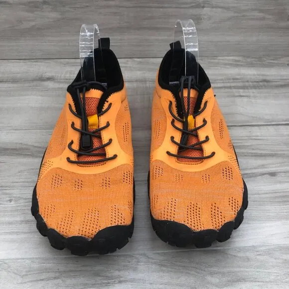 TSLA Trail Shoes Mens 12 Orange Mesh Zero Drop Minimalist Bare Trek Outdoor