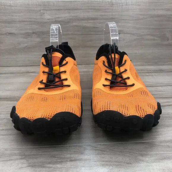 TSLA Trail Shoes Mens 12 Orange Mesh Zero Drop Minimalist Bare Trek Outdoor