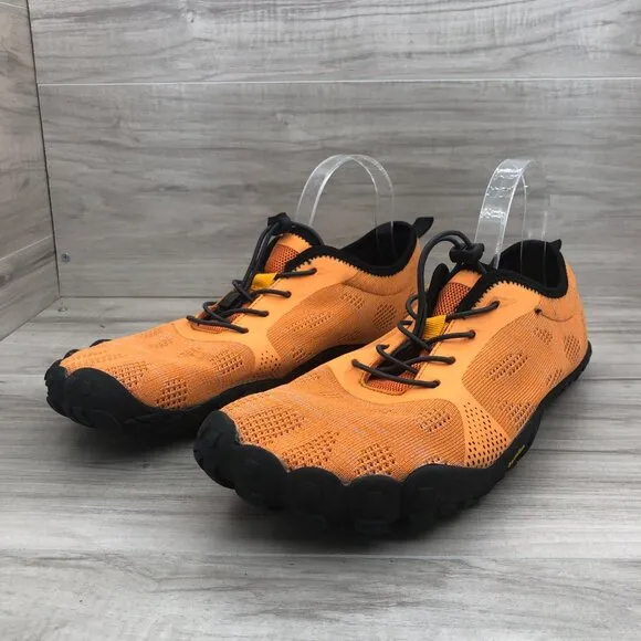 TSLA Trail Shoes Mens 12 Orange Mesh Zero Drop Minimalist Bare Trek Outdoor