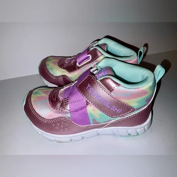 Tsukihoshi Tokyo kids pink/multi sneaker - size 9.5 (9 1/2) - metallic- w/box
