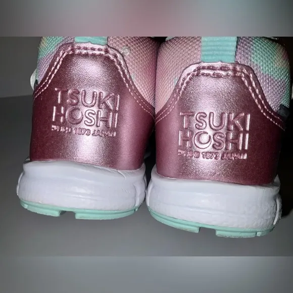 Tsukihoshi Tokyo kids pink/multi sneaker - size 9.5 (9 1/2) - metallic- w/box