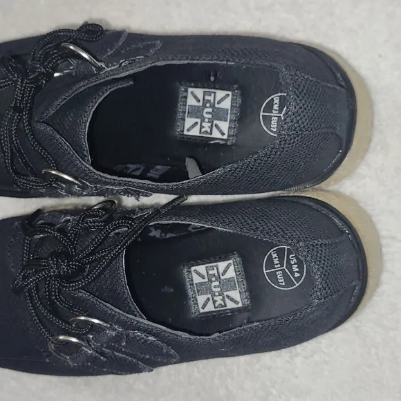 T.U.K. Canvas Fabric Rope Twine Platform Creepers SNEAKERS Size 6 WOMANS