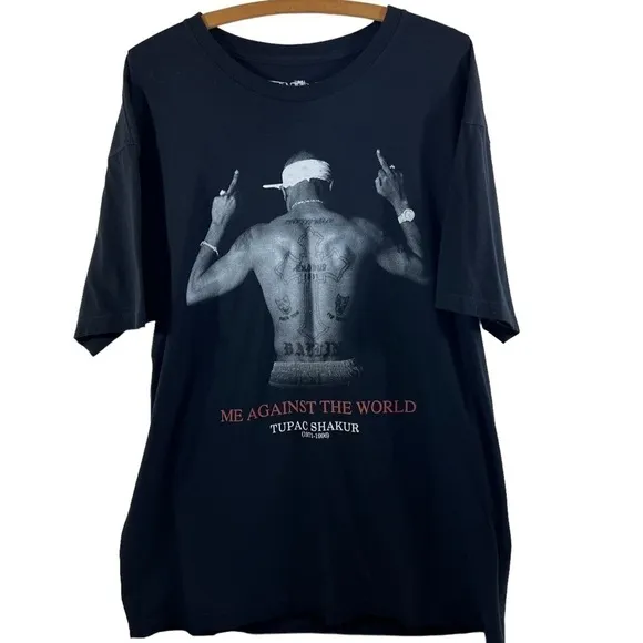 Tupac Shakur Mens XL Black Graphic T-Shirt 2014 Memorial 2Pac 2014 100% Cotton