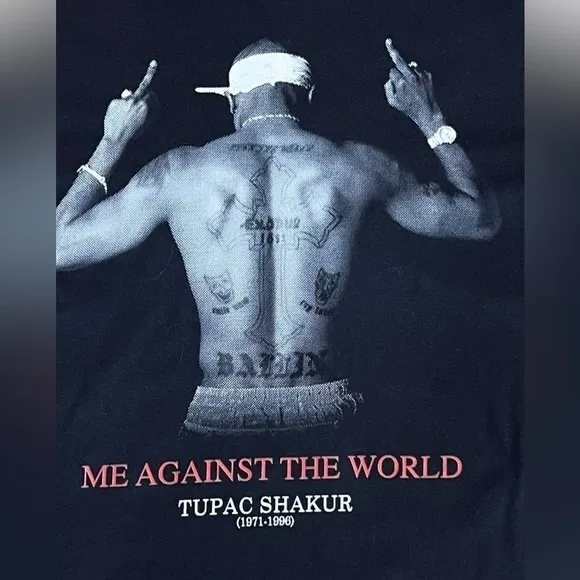 Tupac Shakur Mens XL Black Graphic T-Shirt 2014 Memorial 2Pac 2014 100% Cotton