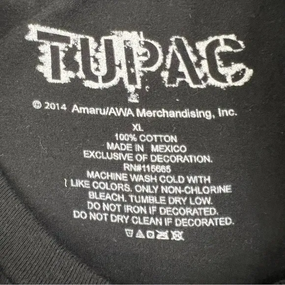 Tupac Shakur Mens XL Black Graphic T-Shirt 2014 Memorial 2Pac 2014 100% Cotton