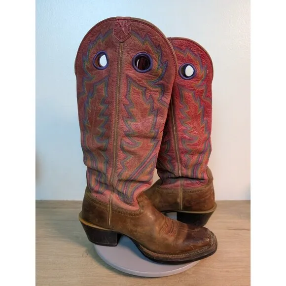Twisted X 16&quot; Buckaroo Western Cowboy Boots Men 7 D MBK0006 Leather Southwest