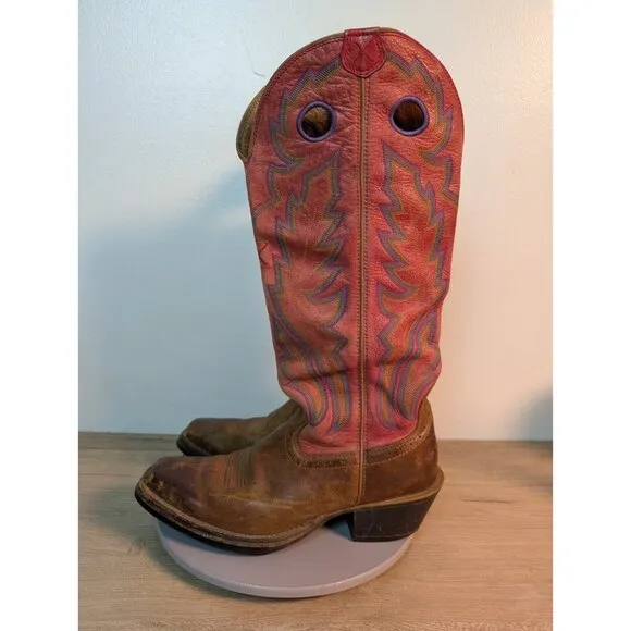 Twisted X 16&quot; Buckaroo Western Cowboy Boots Men 7 D MBK0006 Leather Southwest