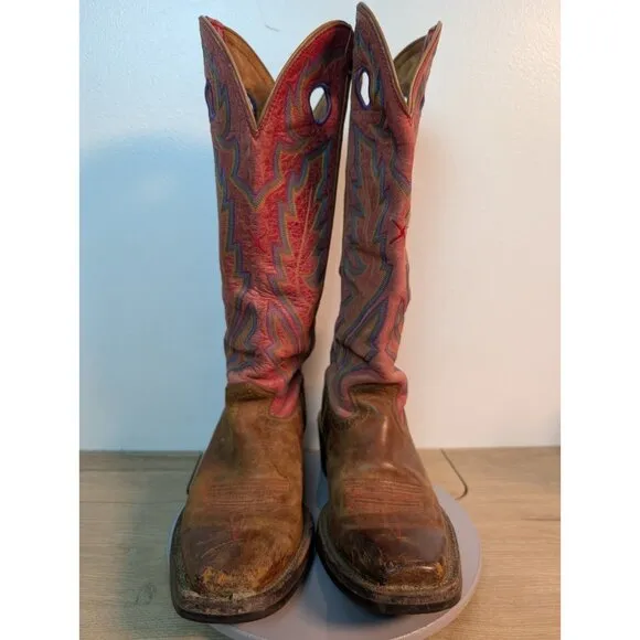Twisted X 16&quot; Buckaroo Western Cowboy Boots Men 7 D MBK0006 Leather Southwest
