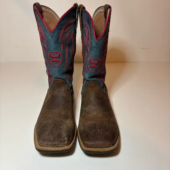 Twisted X Hooey Youth size 5.5 M Cowboy Boots Leather Square Toe YHY0008