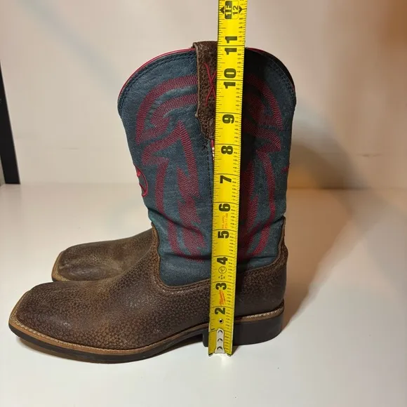Twisted X Hooey Youth size 5.5 M Cowboy Boots Leather Square Toe YHY0008