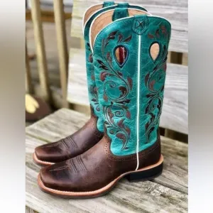 Twisted X Ruff Stock Western Women’s Leather Cowboy Boots Size 6