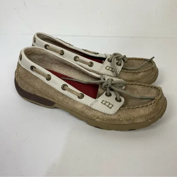 Twisted X Slip on tan brown western shoes rodeo