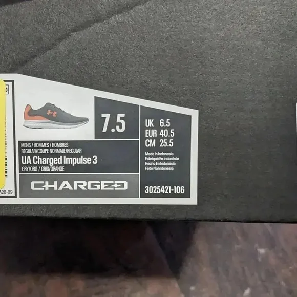 UA men's Charged Impulse 3 Running Shoes