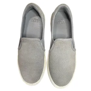 UGG Abies Perforated Slip On Platform Seal Gray Suede Sneakers Women’s Size 6
