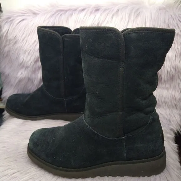 Ugg Alexey II Classic Tall Suede Boots Kids Size 6 Black 1017299k