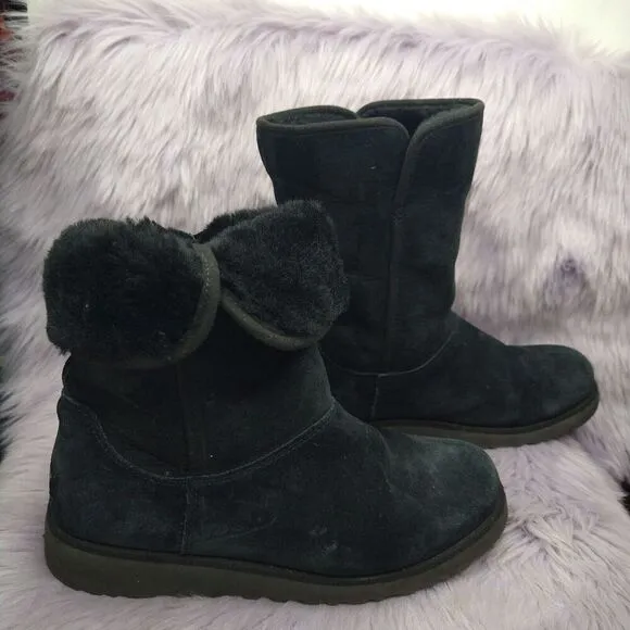 Ugg Alexey II Classic Tall Suede Boots Kids Size 6 Black 1017299k