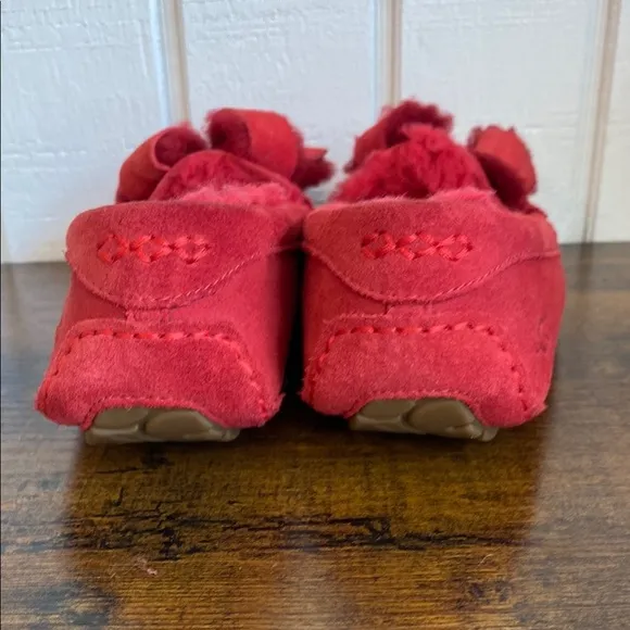 UGG Ansley Heritage Bow Slip On Slippers House Shoes Red 5