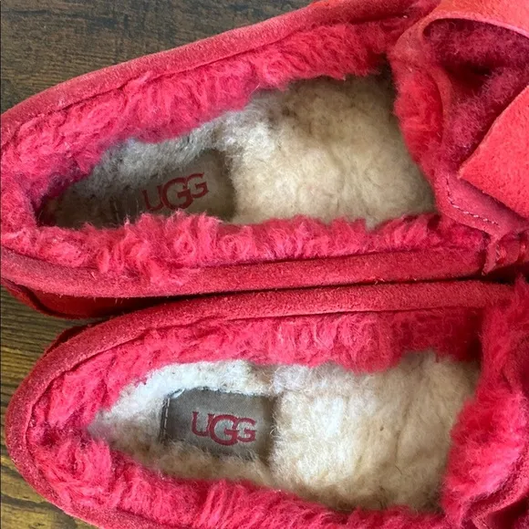 UGG Ansley Heritage Bow Slip On Slippers House Shoes Red 5