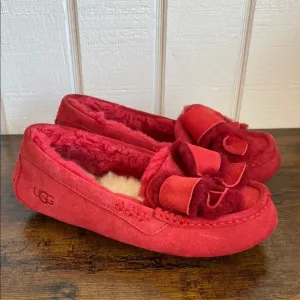 UGG Ansley Heritage Bow Slip On Slippers House Shoes Red 5