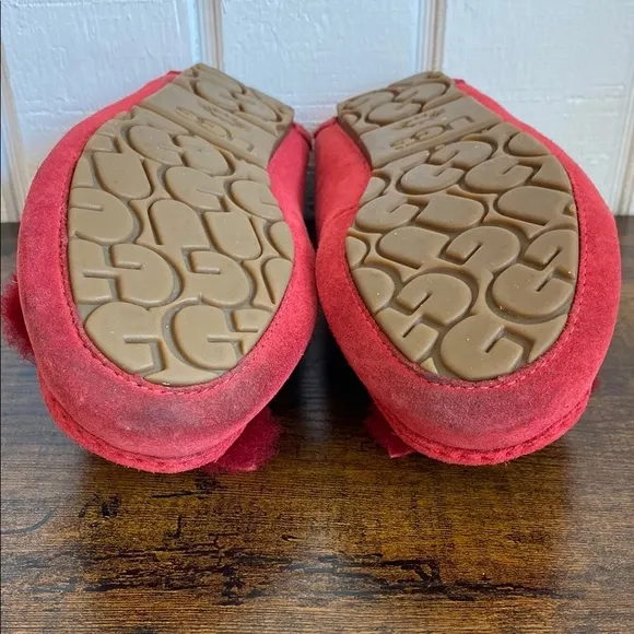 UGG Ansley Heritage Bow Slip On Slippers House Shoes Red 5