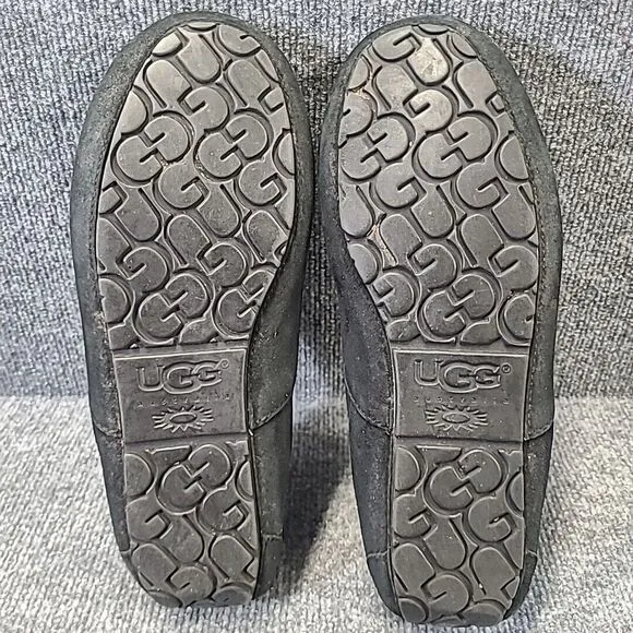 Ugg Ascot‎ Sheepskin Slippers Shoes Black Suede SN5775 Leather Mens Size US 11