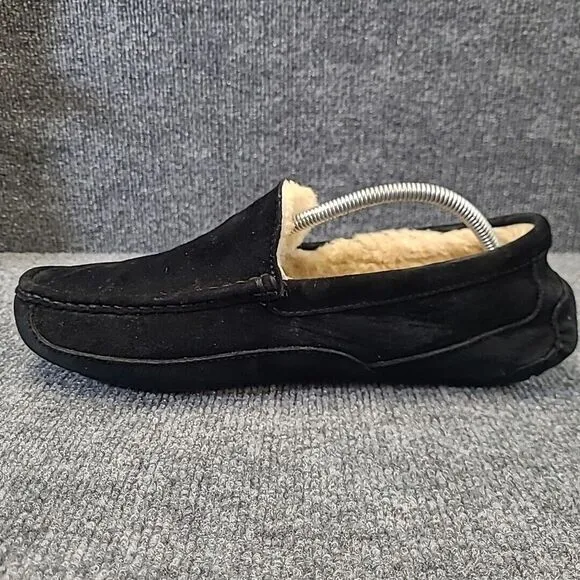 Ugg Ascot‎ Sheepskin Slippers Shoes Black Suede SN5775 Leather Mens Size US 11