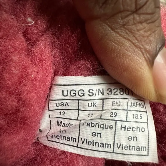 UGG AUSTRALIA BAILEY BOW CERISE HOT PINK SHEEPSKIN BOOTS SIZE 12