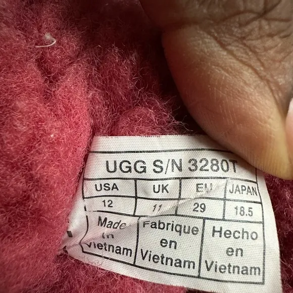 UGG AUSTRALIA BAILEY BOW CERISE HOT PINK SHEEPSKIN BOOTS SIZE 12