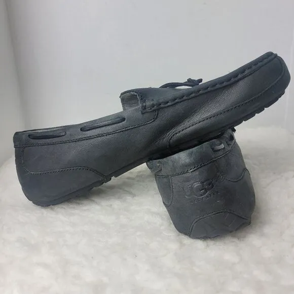 UGG Australia Chester Moccasin Slippers Mens Size 13 Black Leather Casual Shoes