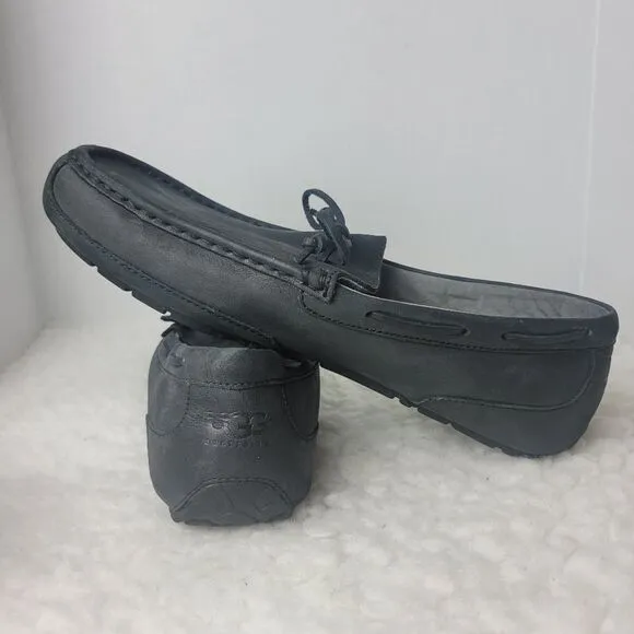 UGG Australia Chester Moccasin Slippers Mens Size 13 Black Leather Casual Shoes