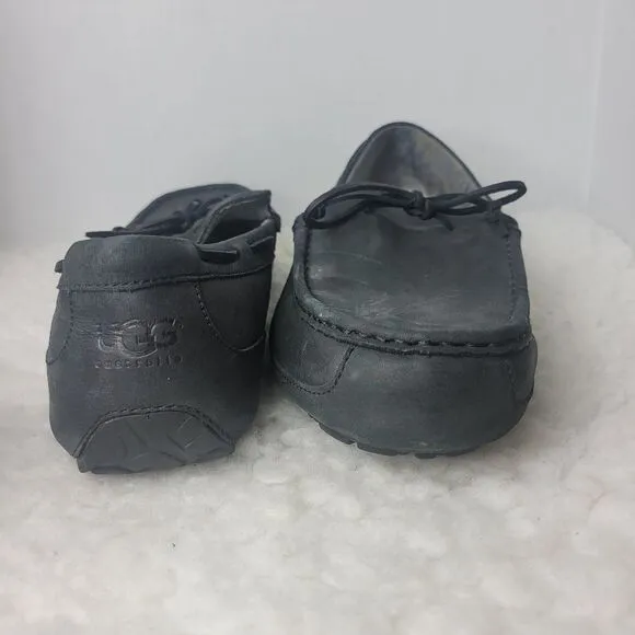 UGG Australia Chester Moccasin Slippers Mens Size 13 Black Leather Casual Shoes