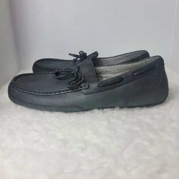 UGG Australia Chester Moccasin Slippers Mens Size 13 Black Leather Casual Shoes