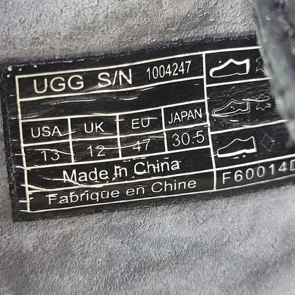UGG Australia Chester Moccasin Slippers Mens Size 13 Black Leather Casual Shoes