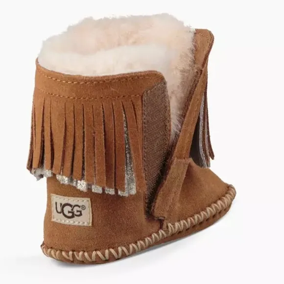 UGG Australia Girls Branyon Fringe | Chestnut/Metallic | Size Infant 0/1 | NEW🤎