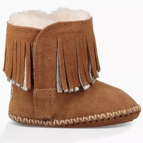 UGG Australia Girls Branyon Fringe | Chestnut/Metallic | Size Infant 0/1 | NEW🤎