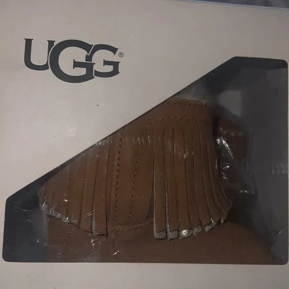 UGG Australia Girls Branyon Fringe | Chestnut/Metallic | Size Infant 0/1 | NEW🤎