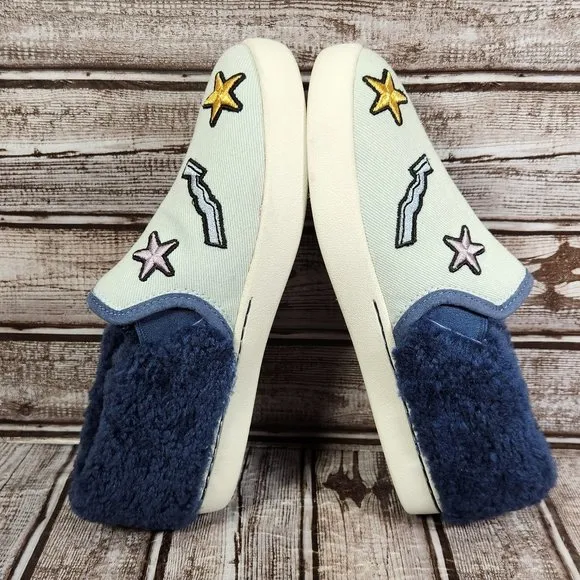 UGG Australia Kids Girl's 4 Patch It Slip On Bleach Denim Bling 1093149K Shoes