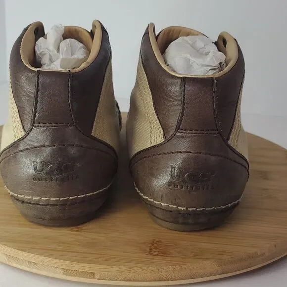 UGG Australia Leather Canvas High Top Sneakers Men's Shoe Size 10